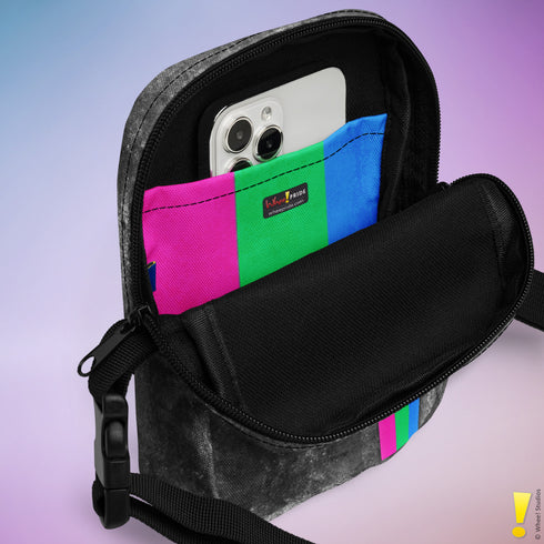 Polysexual Pride Flag Grunge Stripe Crossbody Bag